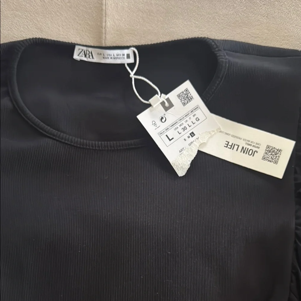 Zara Black Flutter Sleeve Midi Sundress - Picture 7 of 16